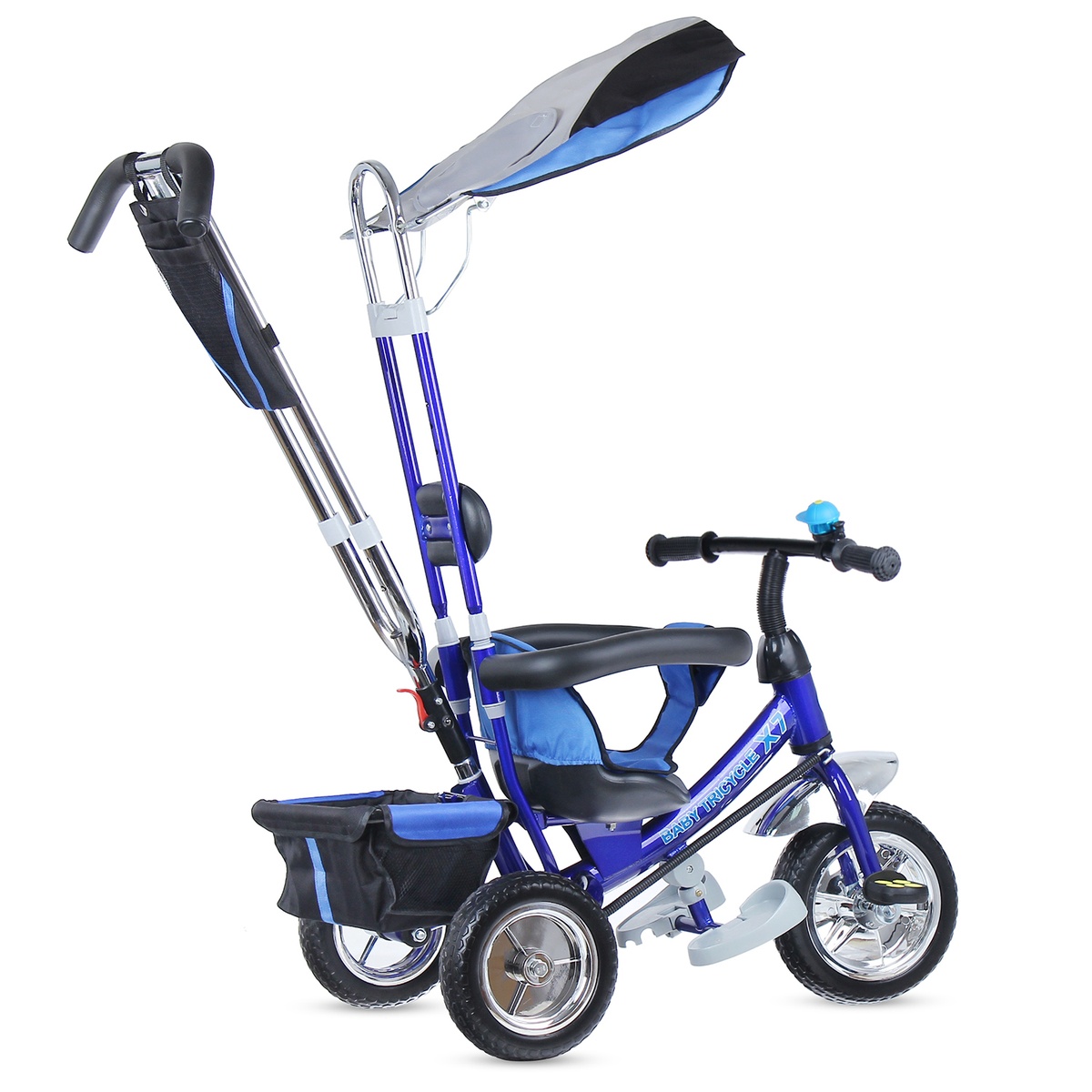 Xe đạp 3 bánh Baby Tricycle Flamingo X7 Màu xanh - mặt trái