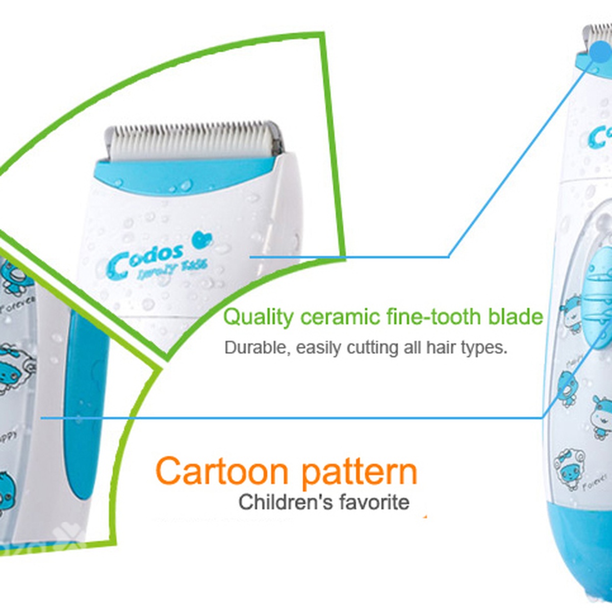 Tông đơ cắt tóc cho bé an toàn Codos CH-838 - mặt phải