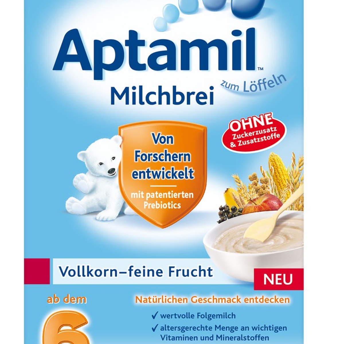 Bột ăn dặm Aptamil vị trái cây 250gr - mặt trái
