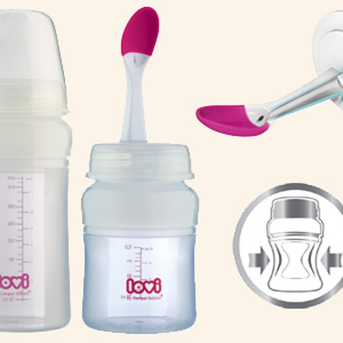 Bình sữa  Lovi silicone 120ml - mặt trước