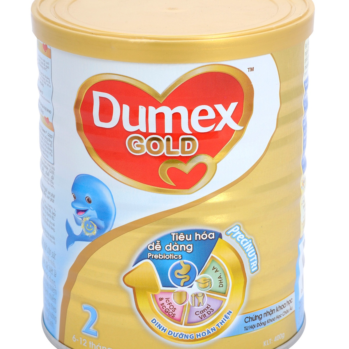 Sữa bột cho bé Dumex Gold 2 400gr - mặt trước