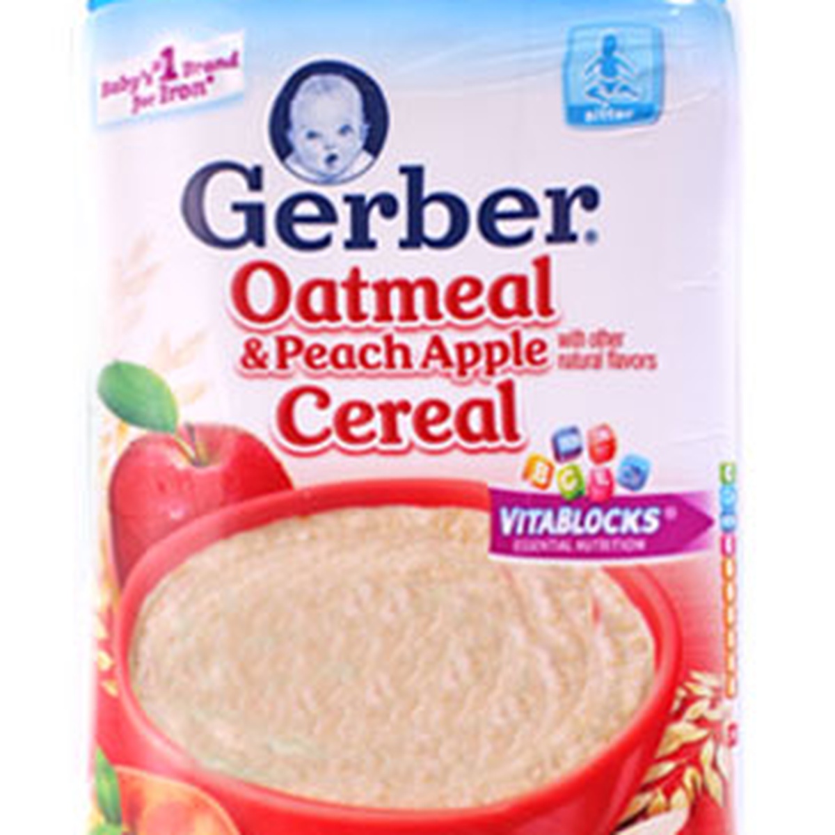 Bột ăn dặm Gerber yến mạch, đào, táo 227g