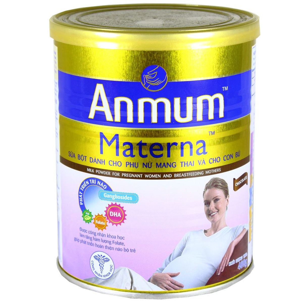 Sữa bột Anmum Gold vị Vani 400g - mặt trái
