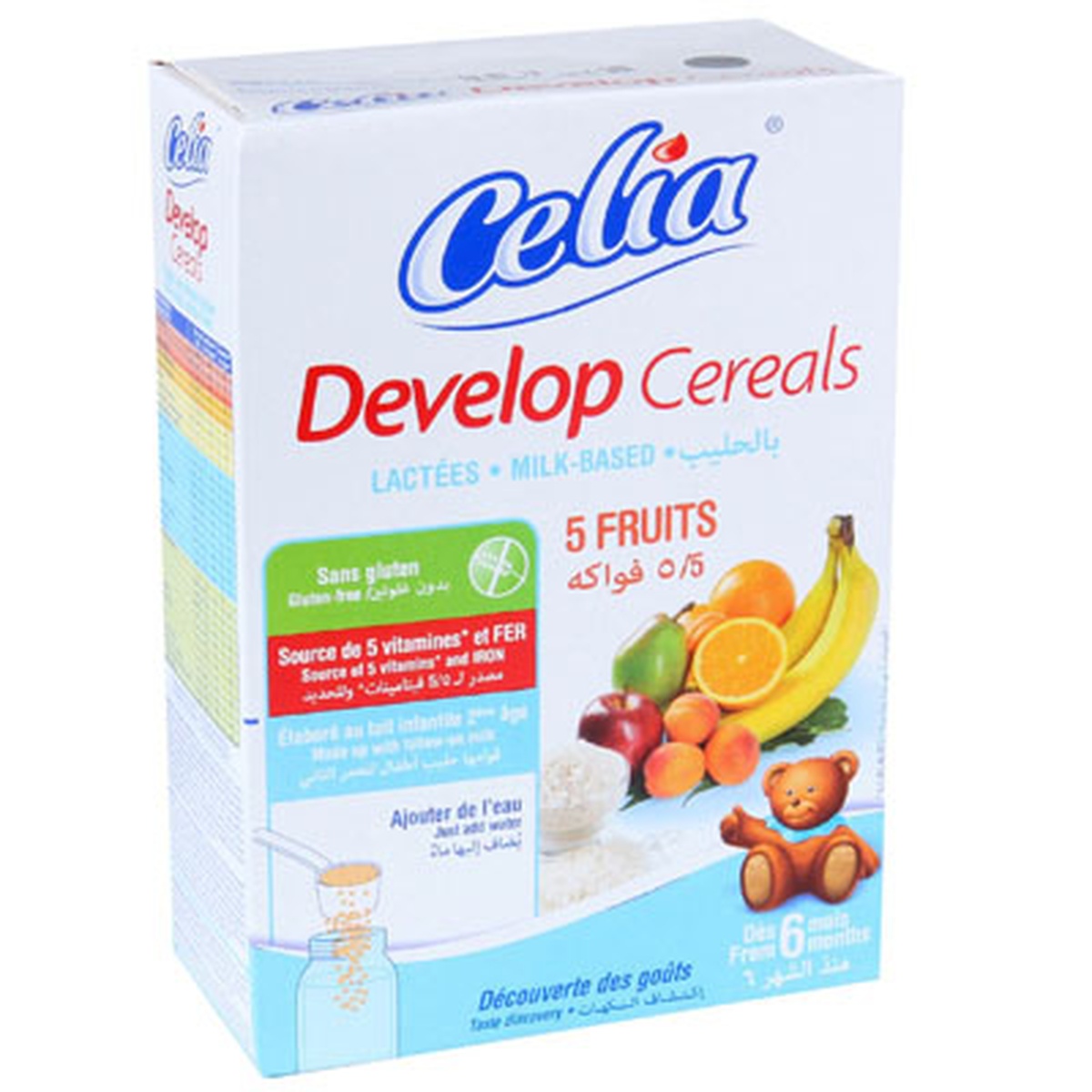 Bột ngũ cốc tiêu hóa Celia Develop - mặt trước