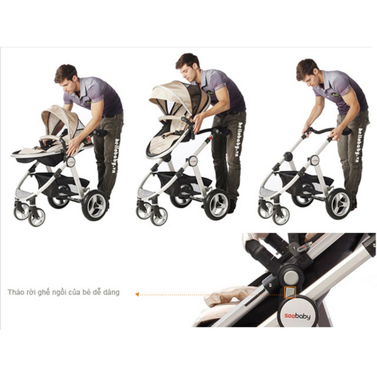Xe đẩy du lịch Seebaby T-18A - hình 9