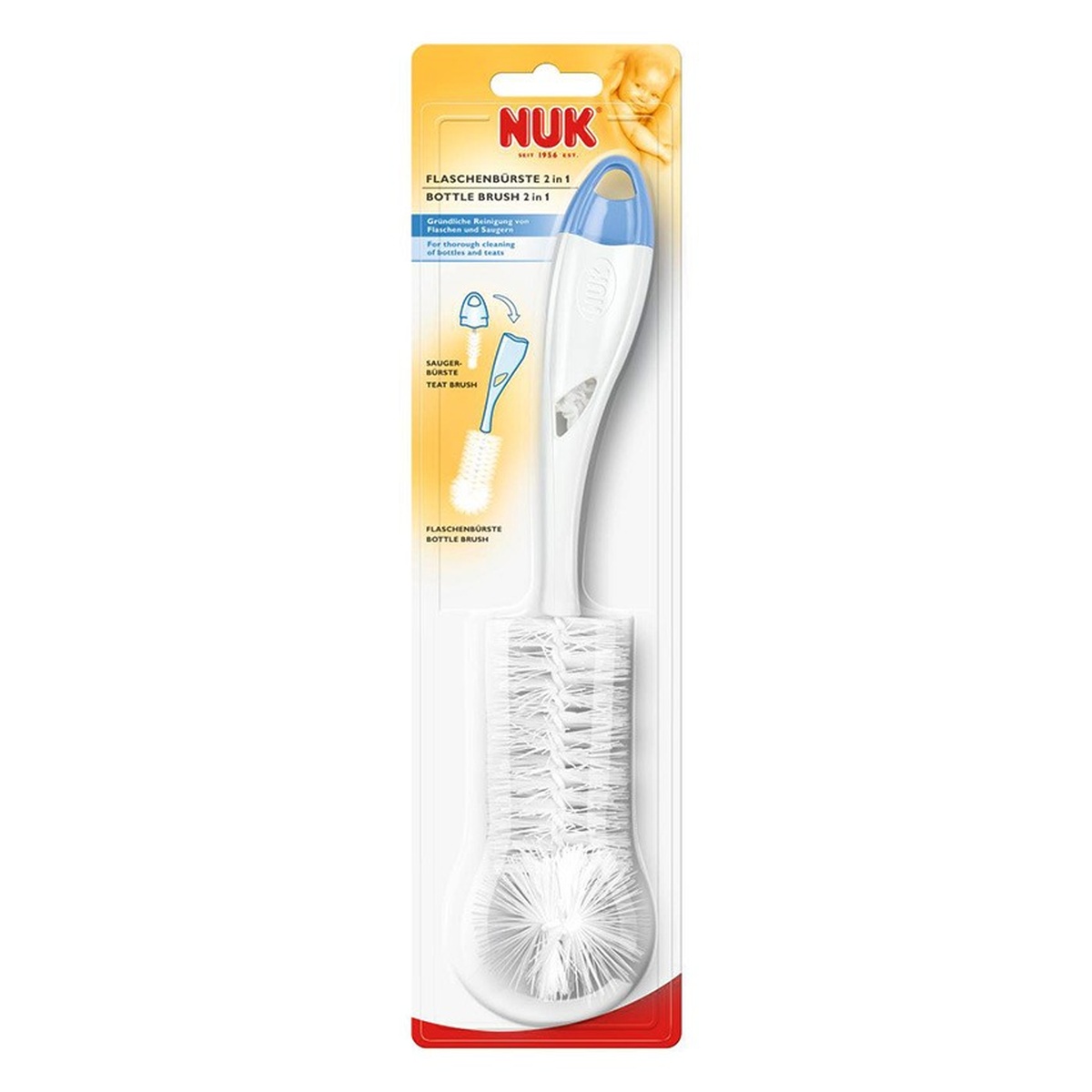 Bàn chải cọ bình sữa Nuk - mặt trước
