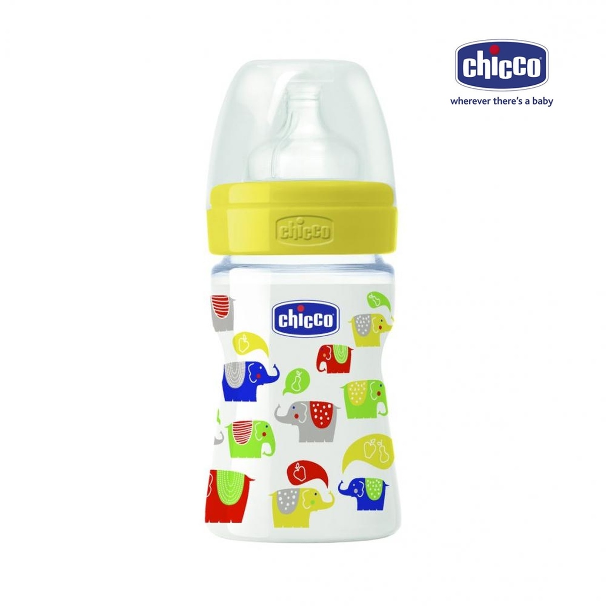 Bình sữa Wellbeing 150ml - núm silicon - mặt trước