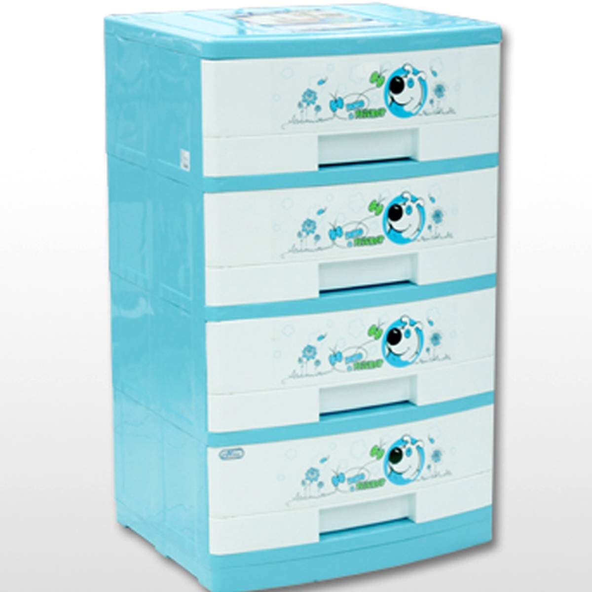 Tủ Nice 4 tầng 4 ngăn Đại Đồng Tiến T1232-4 (Xanh) - góc nghiêng