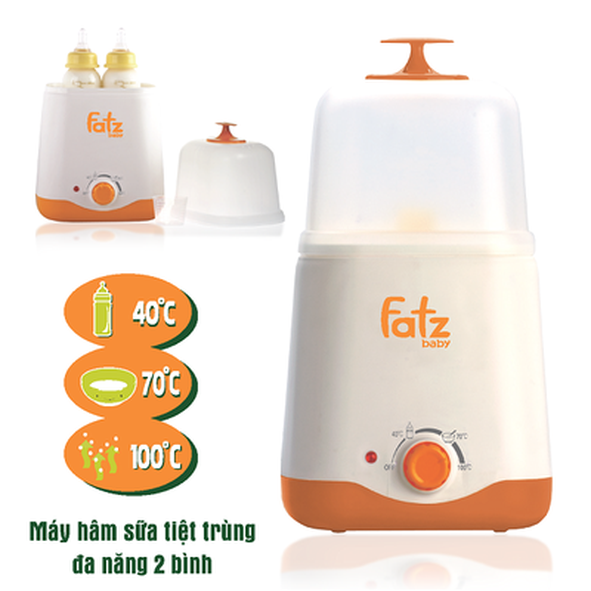 Máy hâm sữa đa năng 2 bình Fatz FB3011SL - mặt phải