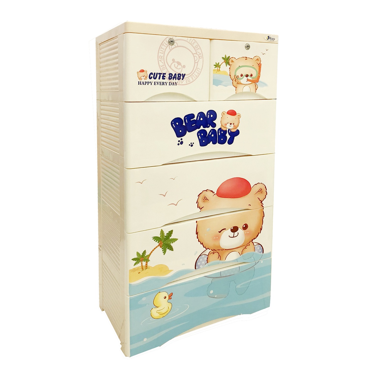 Tủ nhựa Kiza 5 tầng 6 ngăn - mặt sau