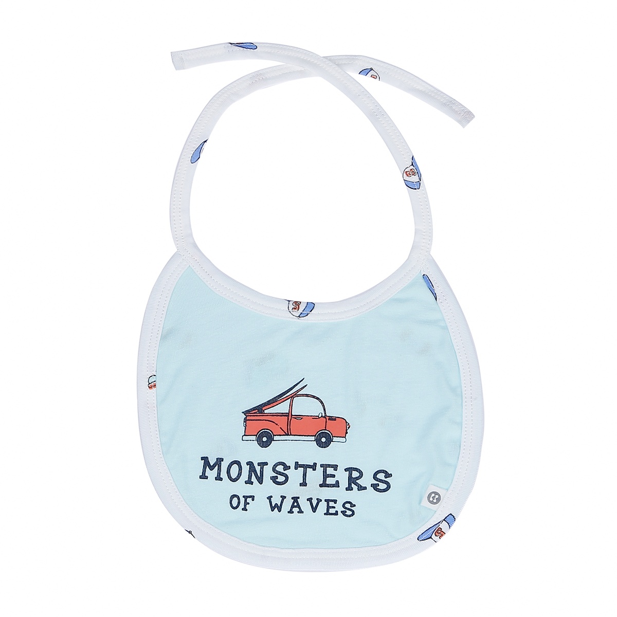 Yếm cho bé sơ sinh 2 mặt Otis KidsPlaza in Ô Tô ND21H (Xanh Hàn Quốc)