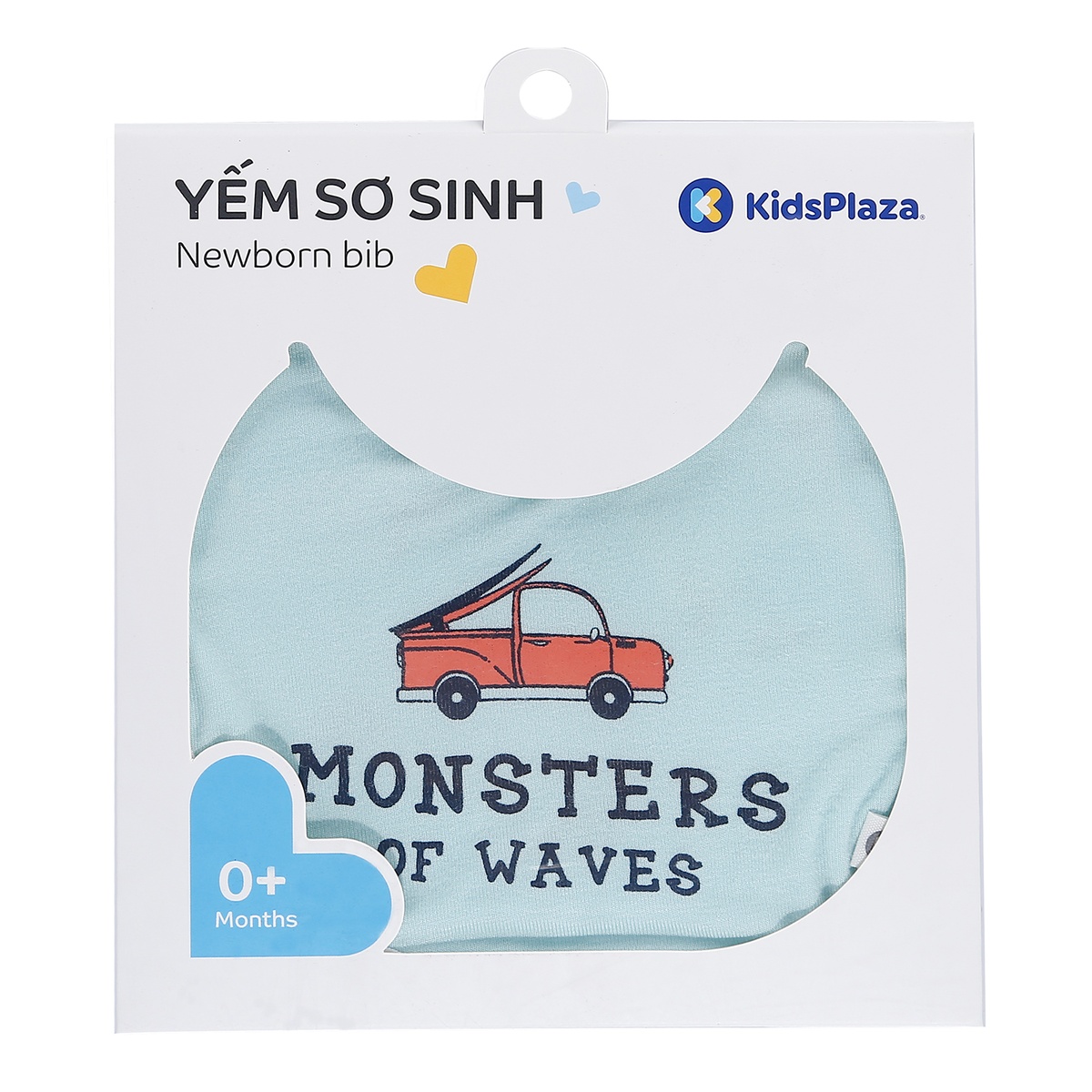 Yếm cho bé sơ sinh 2 mặt Otis KidsPlaza in Ô Tô ND21H (Xanh Hàn Quốc) - mặt sau