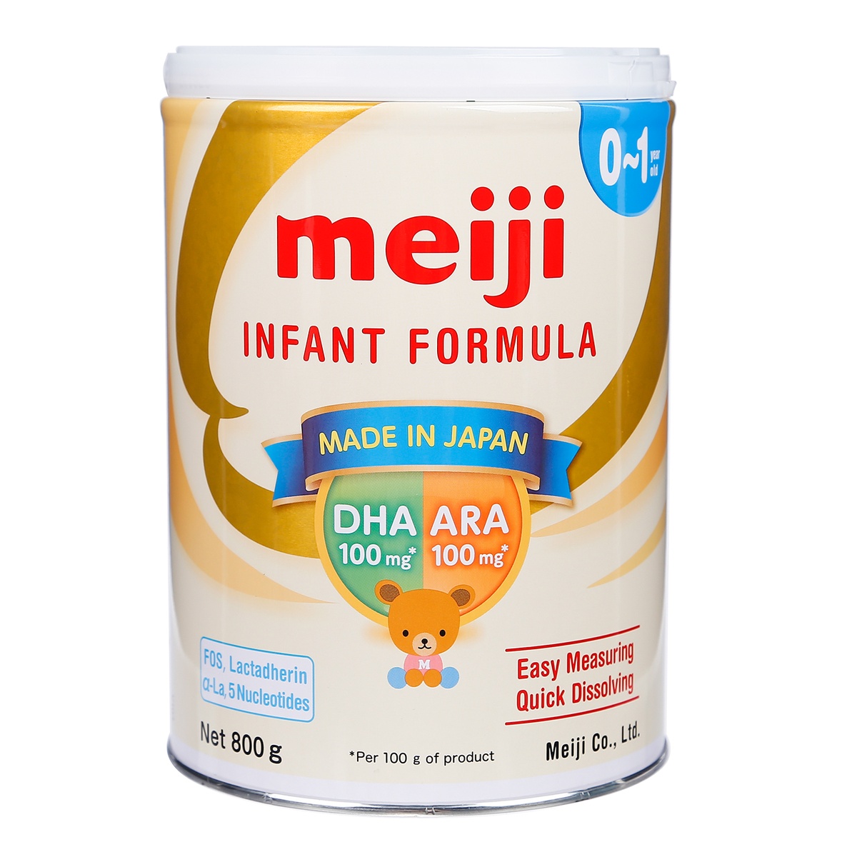 Sữa Meiji Infant Formula nhập khẩu cho bé 0-1 tuổi 800g - mặt sau