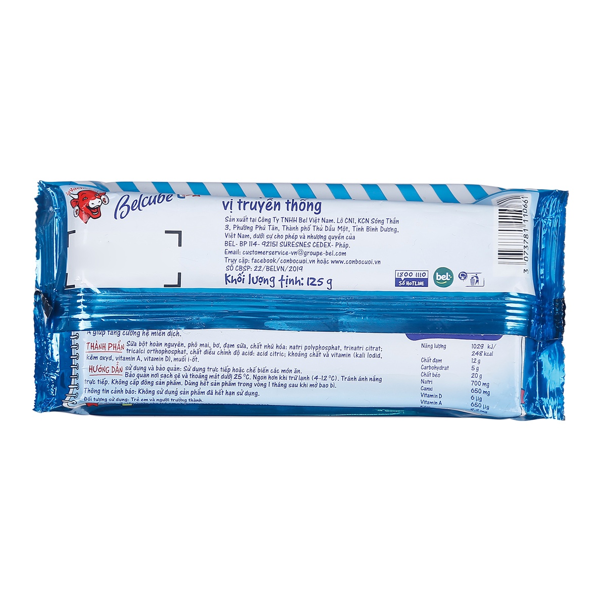 Phomai viên Belcube 24 viên cho bé trên 24 tháng tuổi - mặt sau