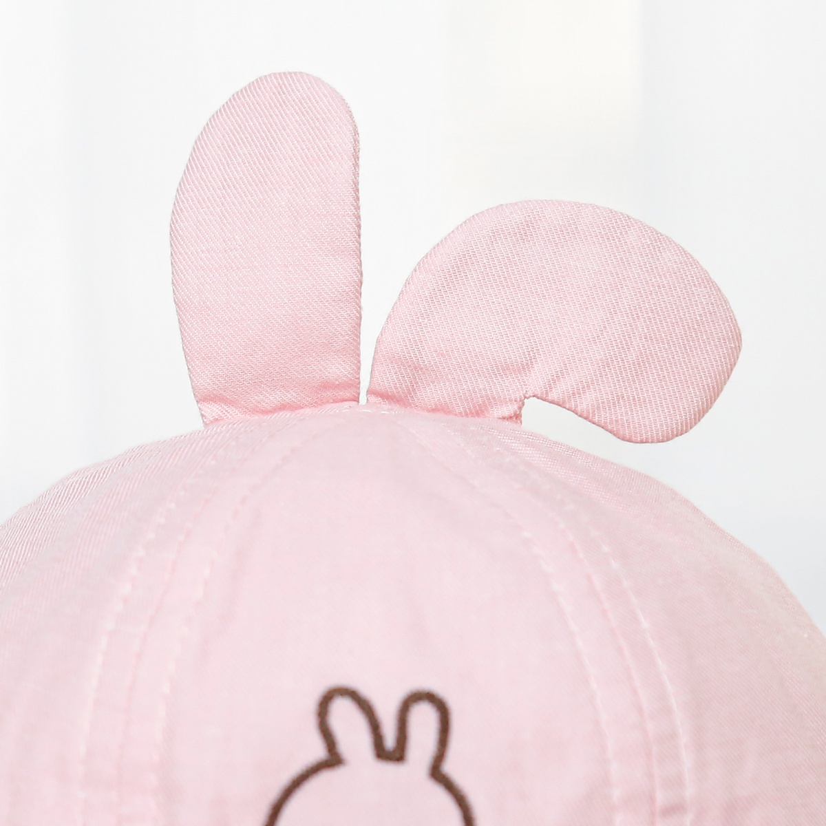 Mũ vành bé gái phủ voan Kidsplaza thêu bunny DN25 (Màu hồng nhạt) - mặt phải
