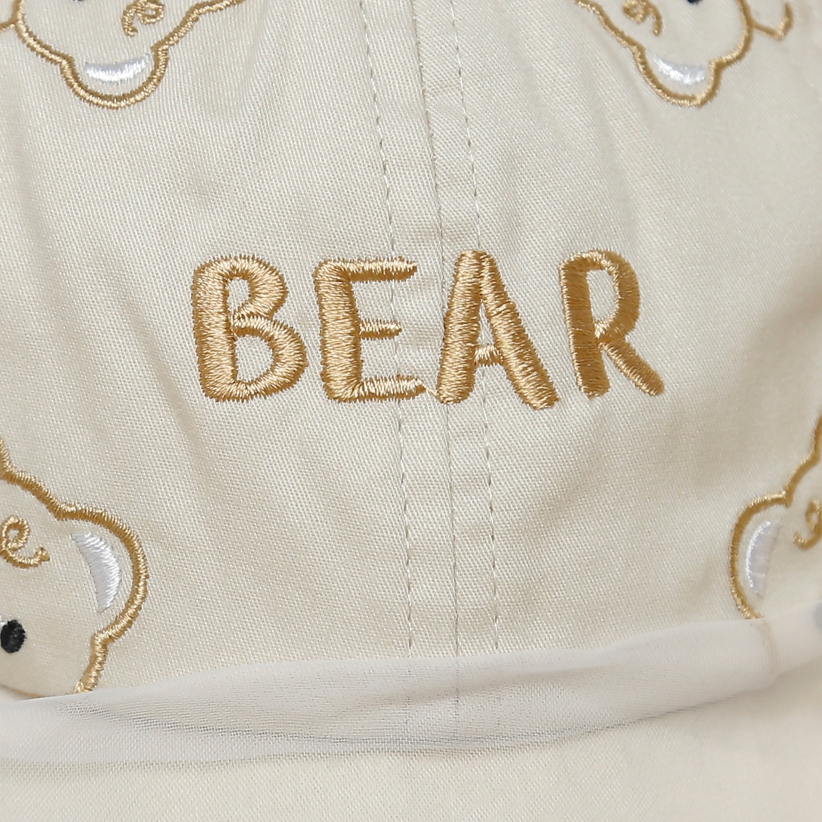 Mũ lưỡi trai phủ voan Kidsplaza thêu bear DN25 (Màu be) - mặt trái