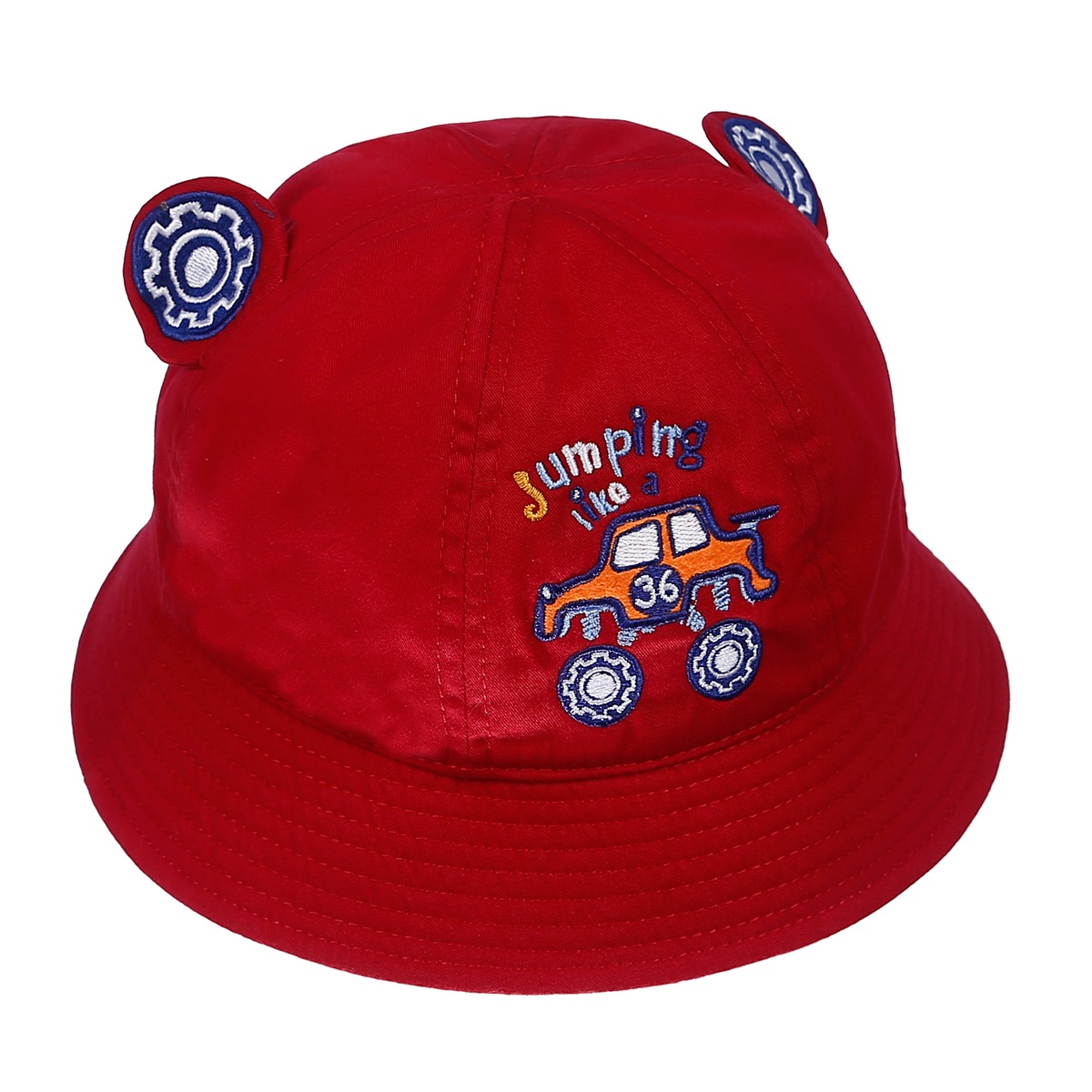 Mũ vành bé trai KidsPlaza in xe Ô Tô DN21H (Đỏ) - mặt trái