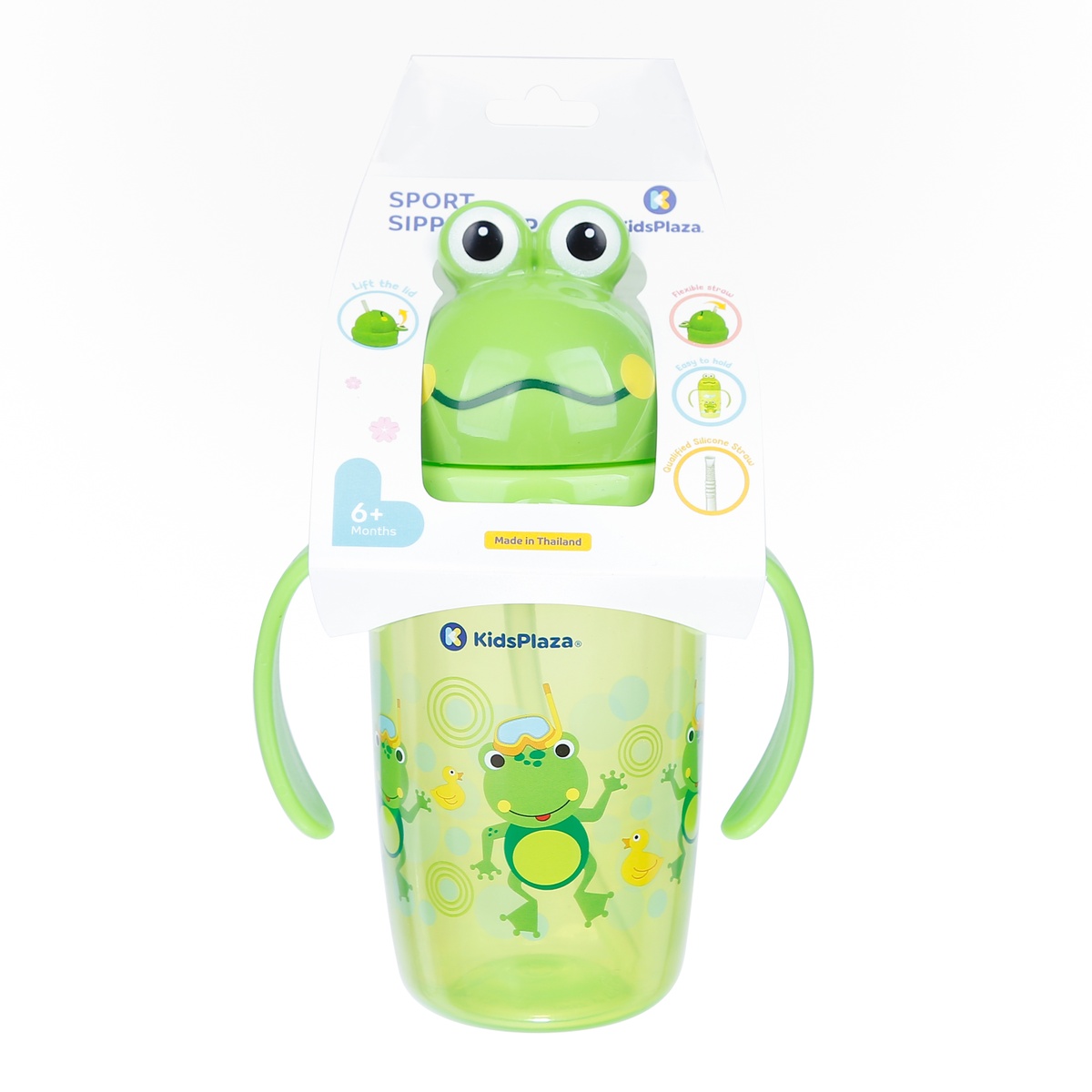 Bình tập uống hình chú ếch KidsPlaza KP08 - góc nghiêng