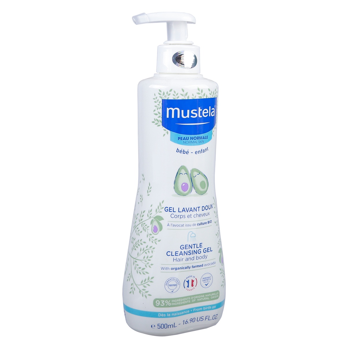 Dầu gội và sữa tắm 2 in 1 Mustela - mặt phải