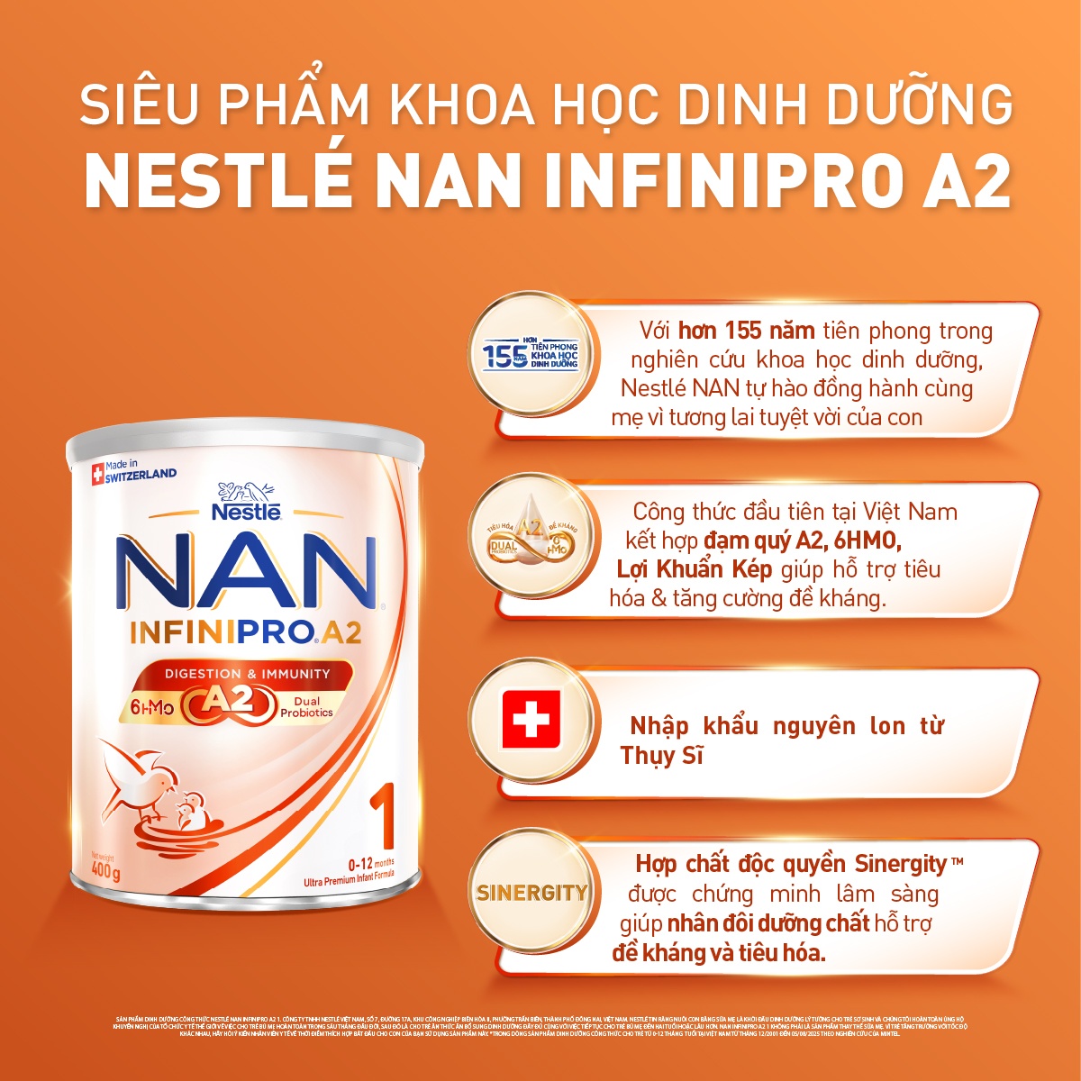 Sữa Nan InfiniPro A2 6HMO số 1 (cho bé 0-12 tháng) 400g - hình 8