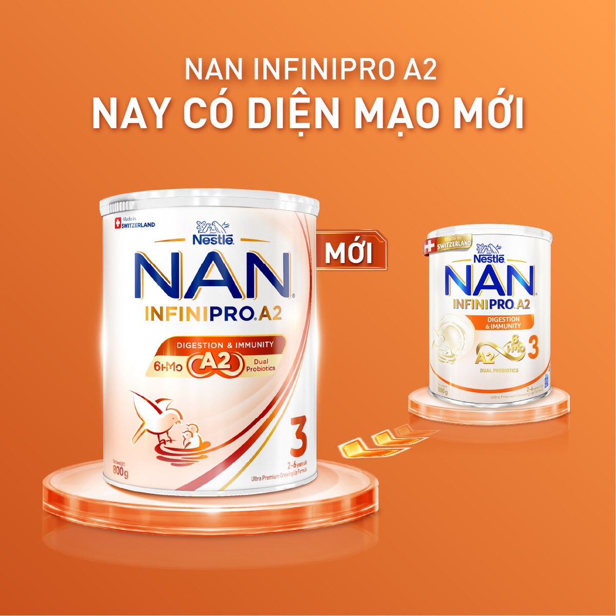Sữa Nan Infinipro A2 6HMO số 3 (cho bé 2-6 tuổi) 800g - mặt phải