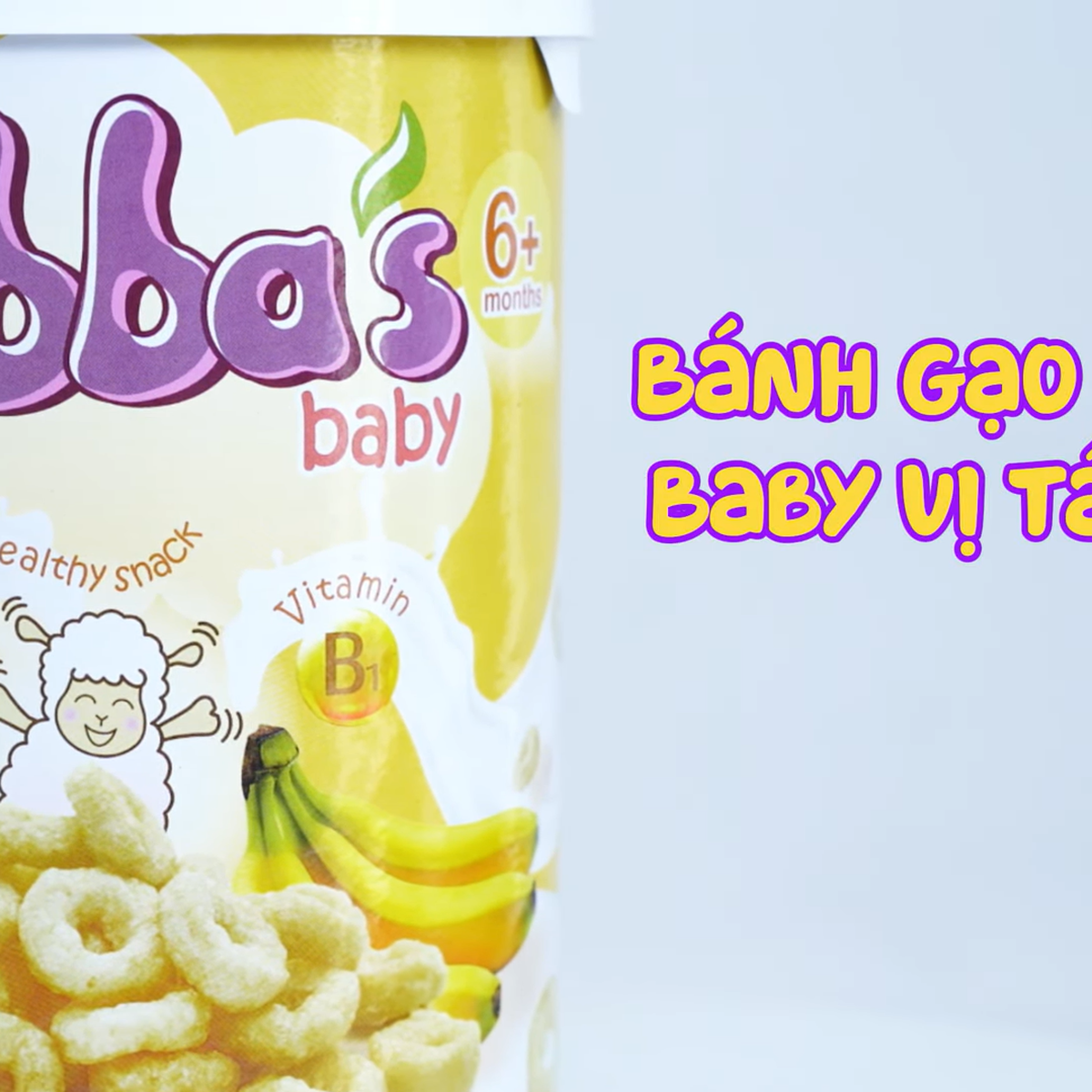 Bánh gạo Babba's Baby vị táo chuối 40g - video