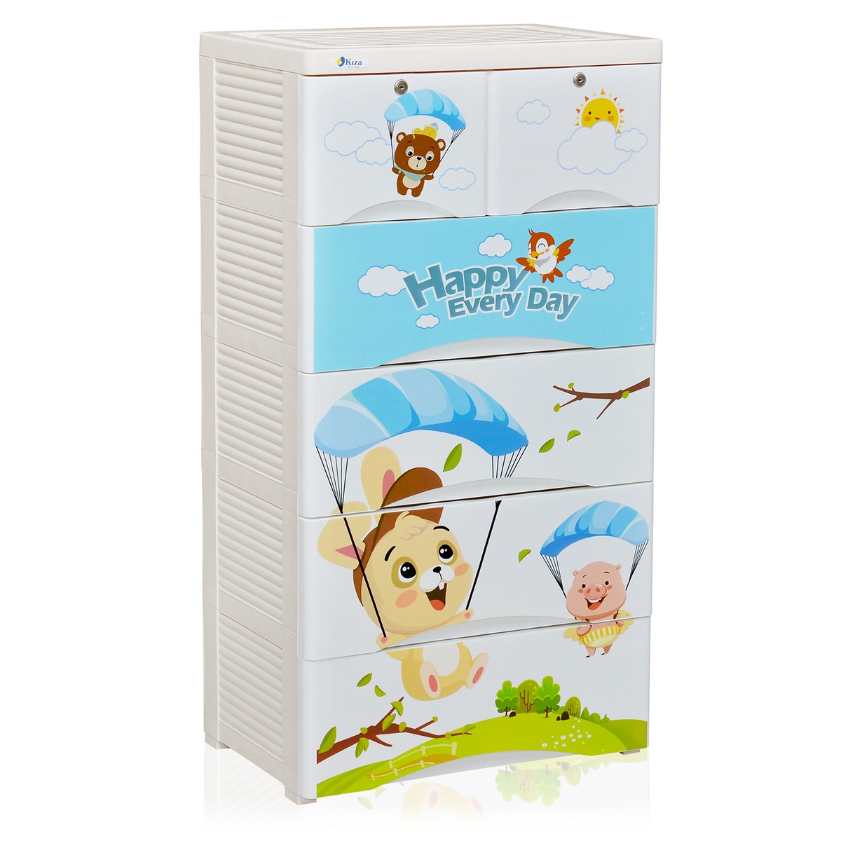 Tủ nhựa Kiza 5 tầng 6 ngăn - mặt trái