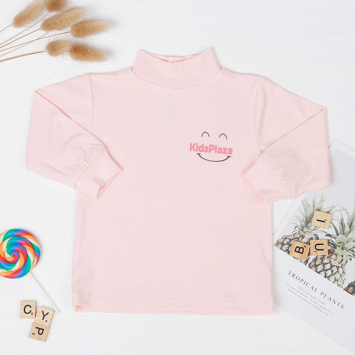 Áo bé gái dài tay Otis cổ 3 phân KidsPlaza ND22T (Hồng)