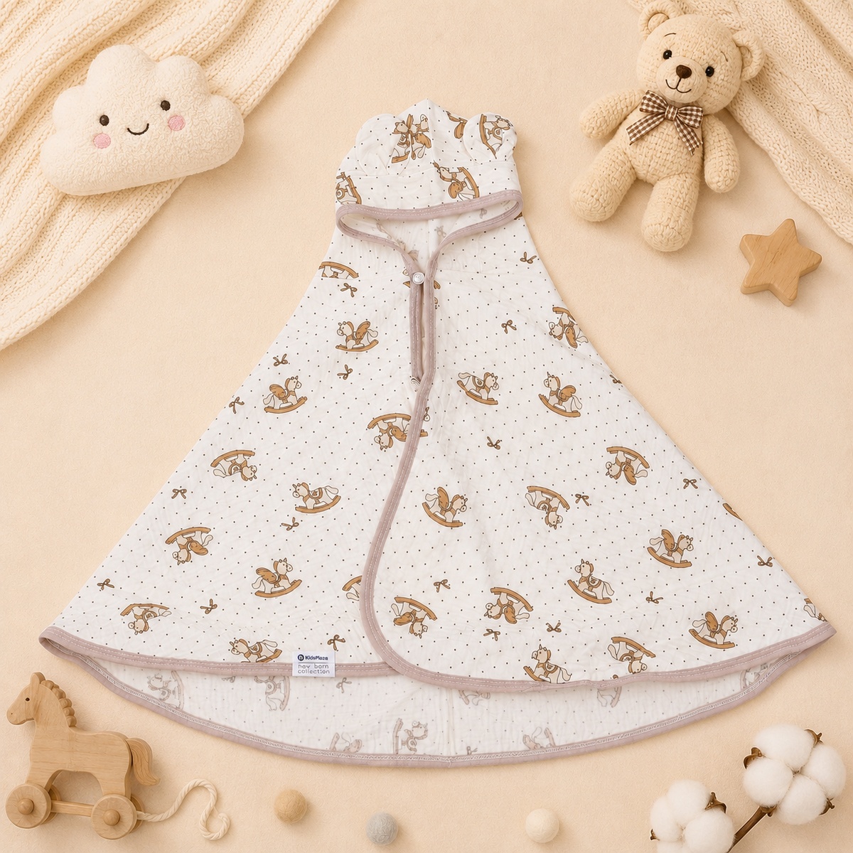 Áo choàng bé gái muslin 2 lớp O!Baby TM26 (0-24M) - mặt trái