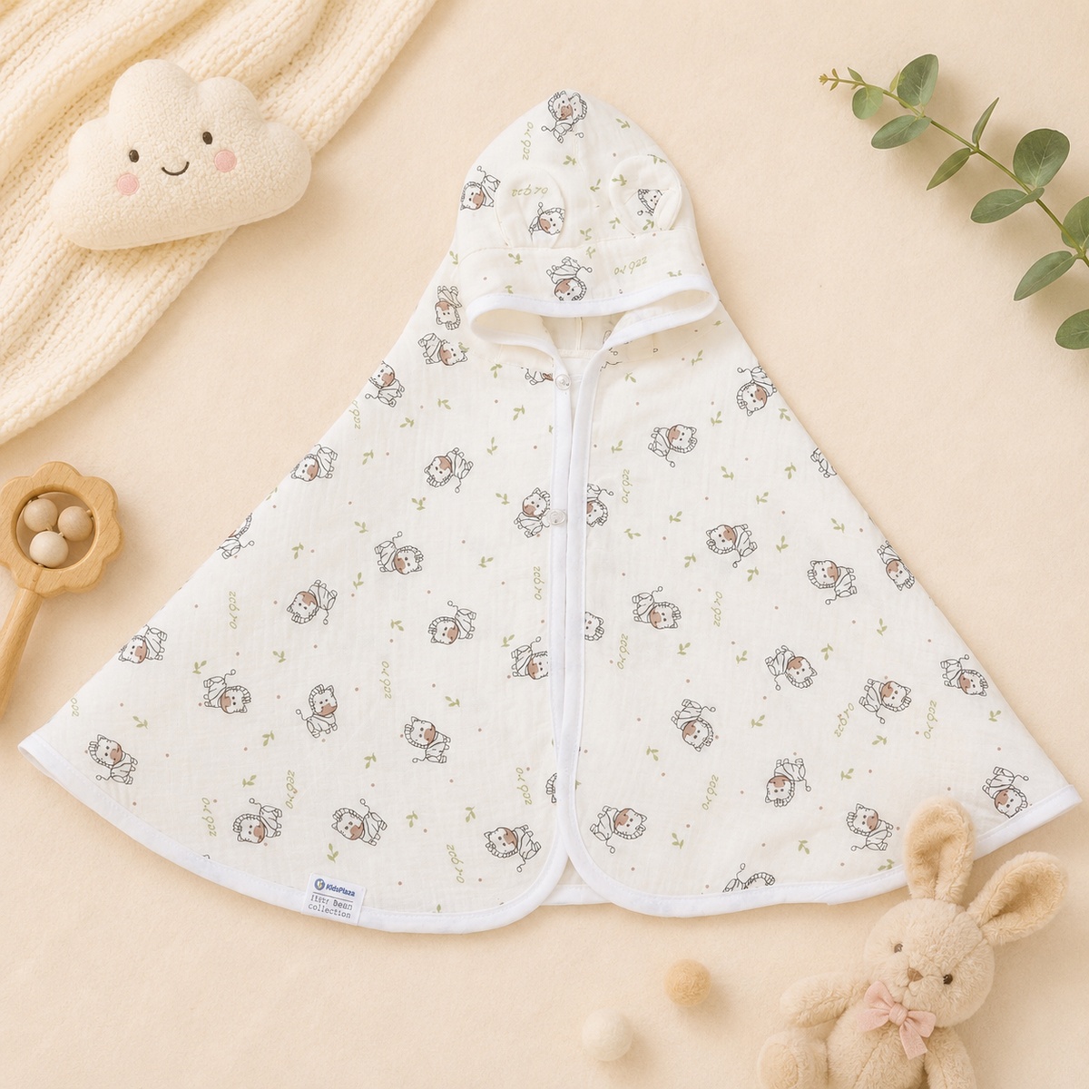 Áo choàng muslin 2 lớp O!Baby TM26 (0-24M) - mặt trái