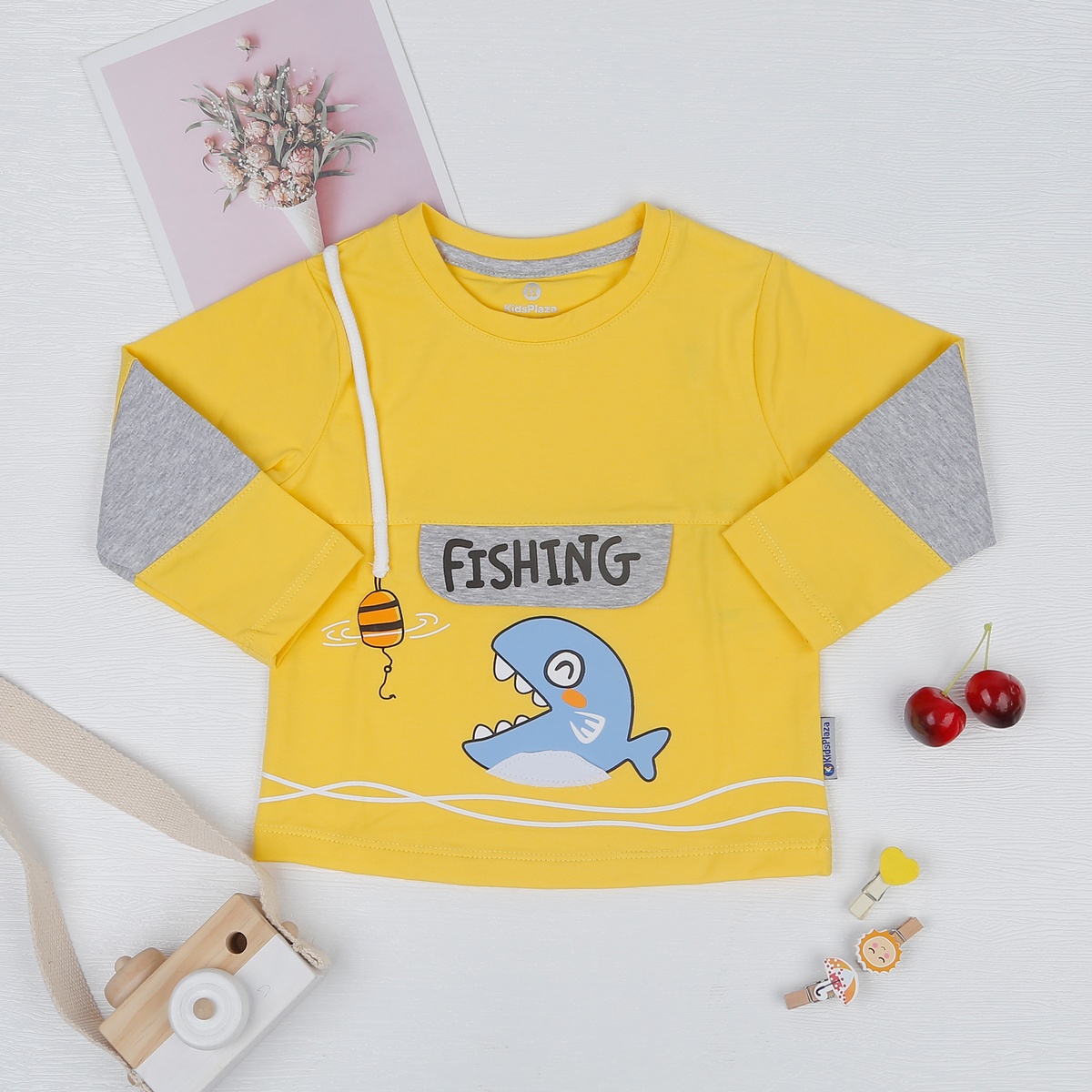 Áo dài tay bé trai KidsPlaza in Fishing TT22T (Vàng)
