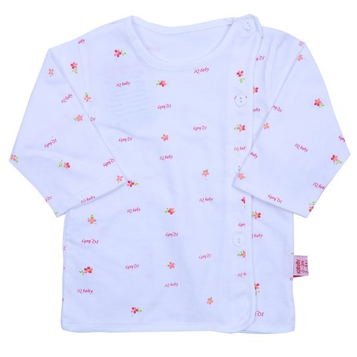 Áo sơ sinh cài lệch IQ Baby in hoa
