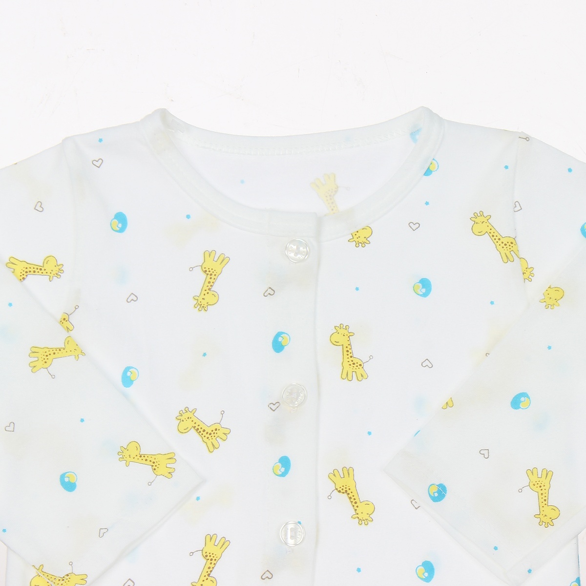 Áo dài tay sơ sinh Kiza in hình hươu cao cổ 6-9M (Trắng Vàng) - góc nghiêng
