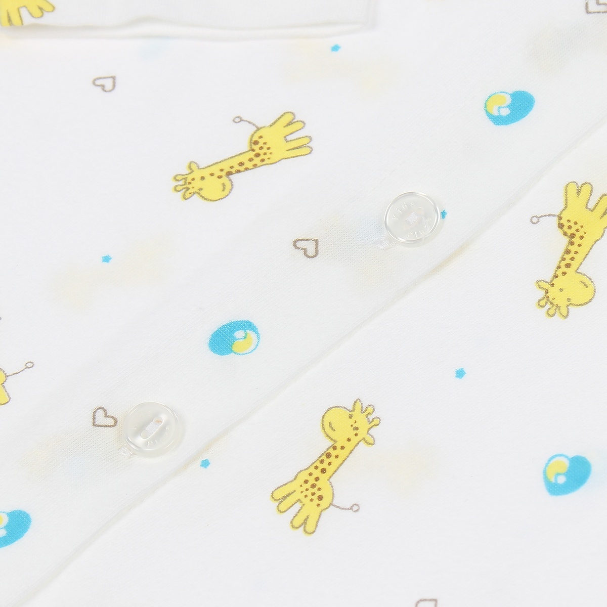 Áo dài tay sơ sinh Kiza in hình hươu cao cổ 6-9M (Trắng Vàng) - mặt sau