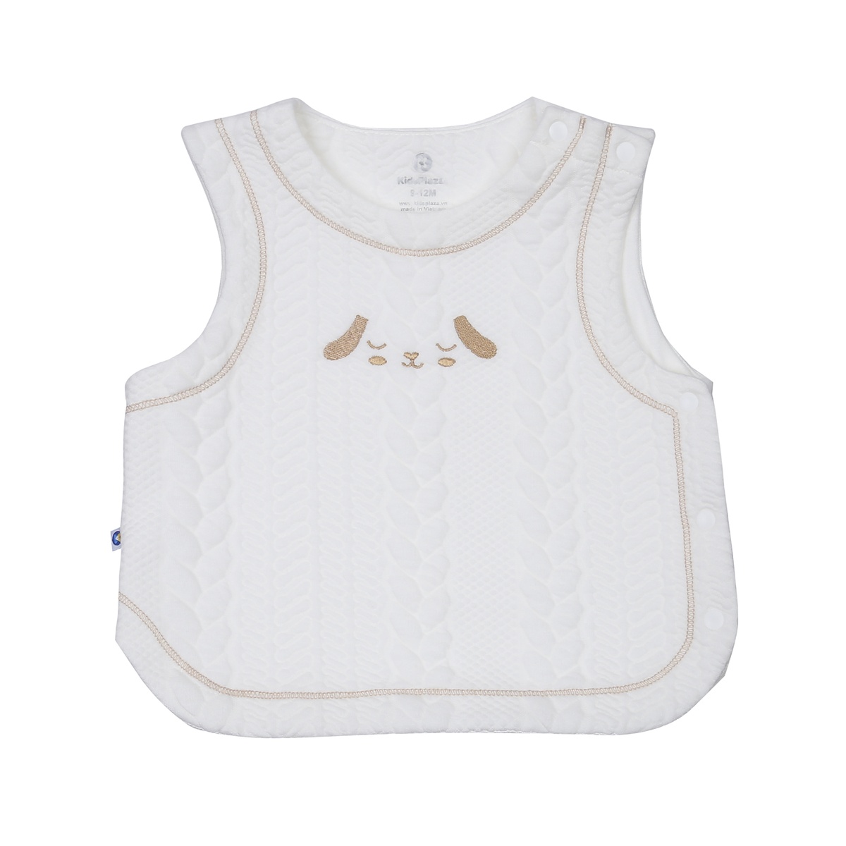 Áo gile bông KidsPlaza cúc sườn HN23D (Trắng)