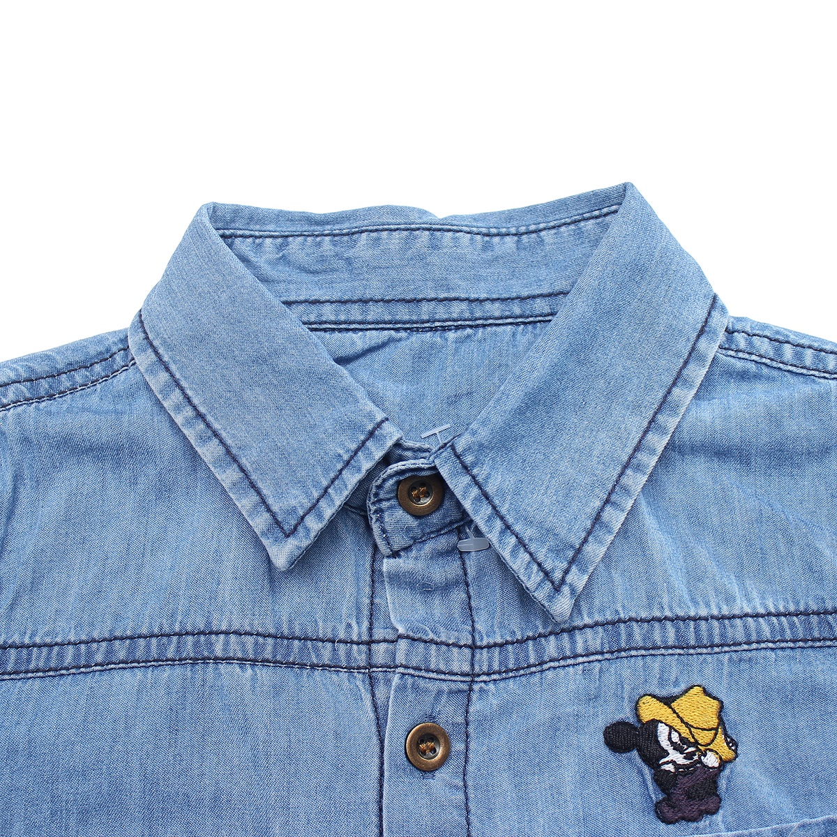 Áo Jeans bé trai dài tay thêu chữ Mamago LN19T - mặt trái