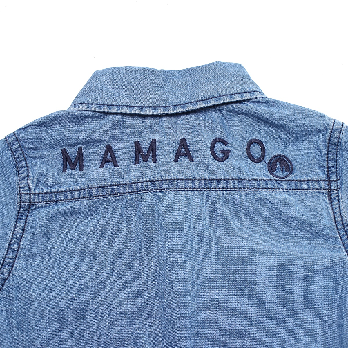 Áo Jeans bé trai dài tay thêu chữ Mamago LN19T - mặt sau