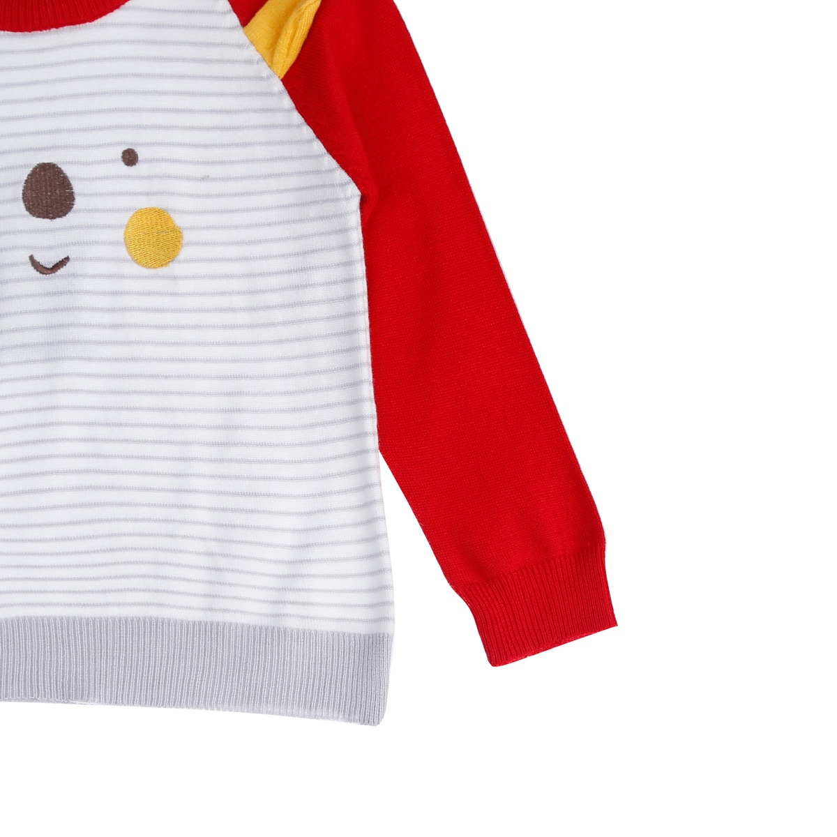 Áo len bé trai dài tay Hello kẻ ngang KidsPlaza ND21D (Ghi) - mặt phải