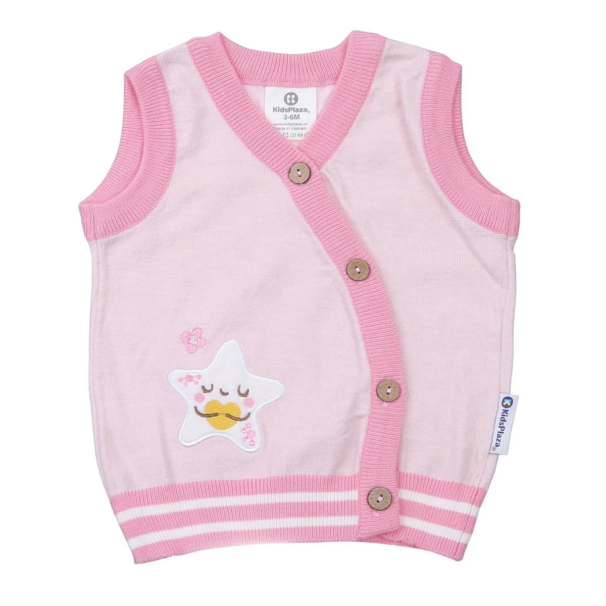Áo len gile bé gái KidsPlaza ND23D (Hồng đậm)