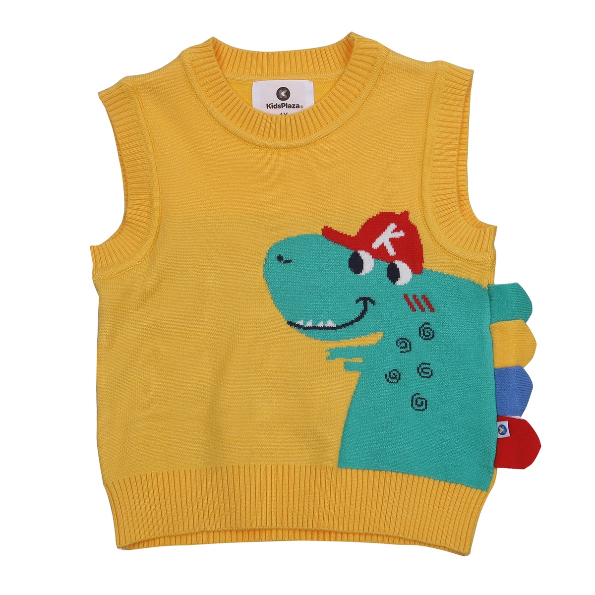Áo len gile bé trai KidsPlaza in khủng long HN23D (Vàng)