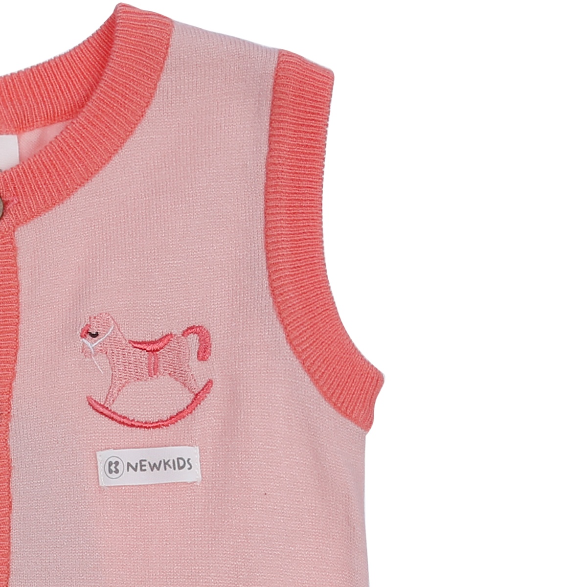 Áo len gile Hello bé gái KidsPlaza ND21D (Hồng Cam Nhạt) - mặt sau
