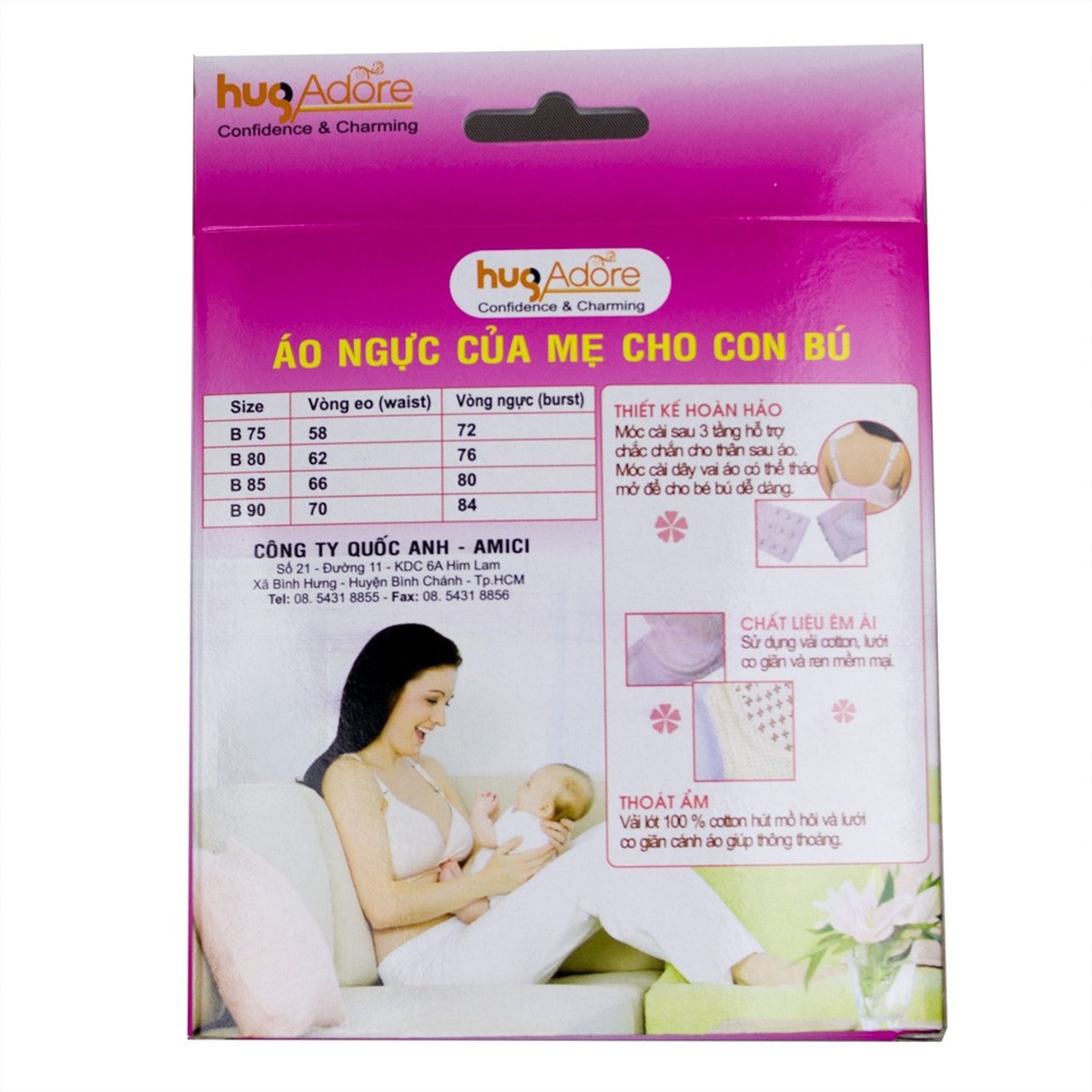 Áo ngực cho con bú Hug Adore MTB-03 - mặt trái