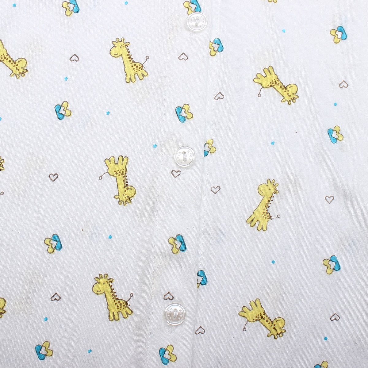 Áo sơ sinh dài tay KidsPlaza in hình chú hươu cao cổ (Trắng vàng) - mặt phải