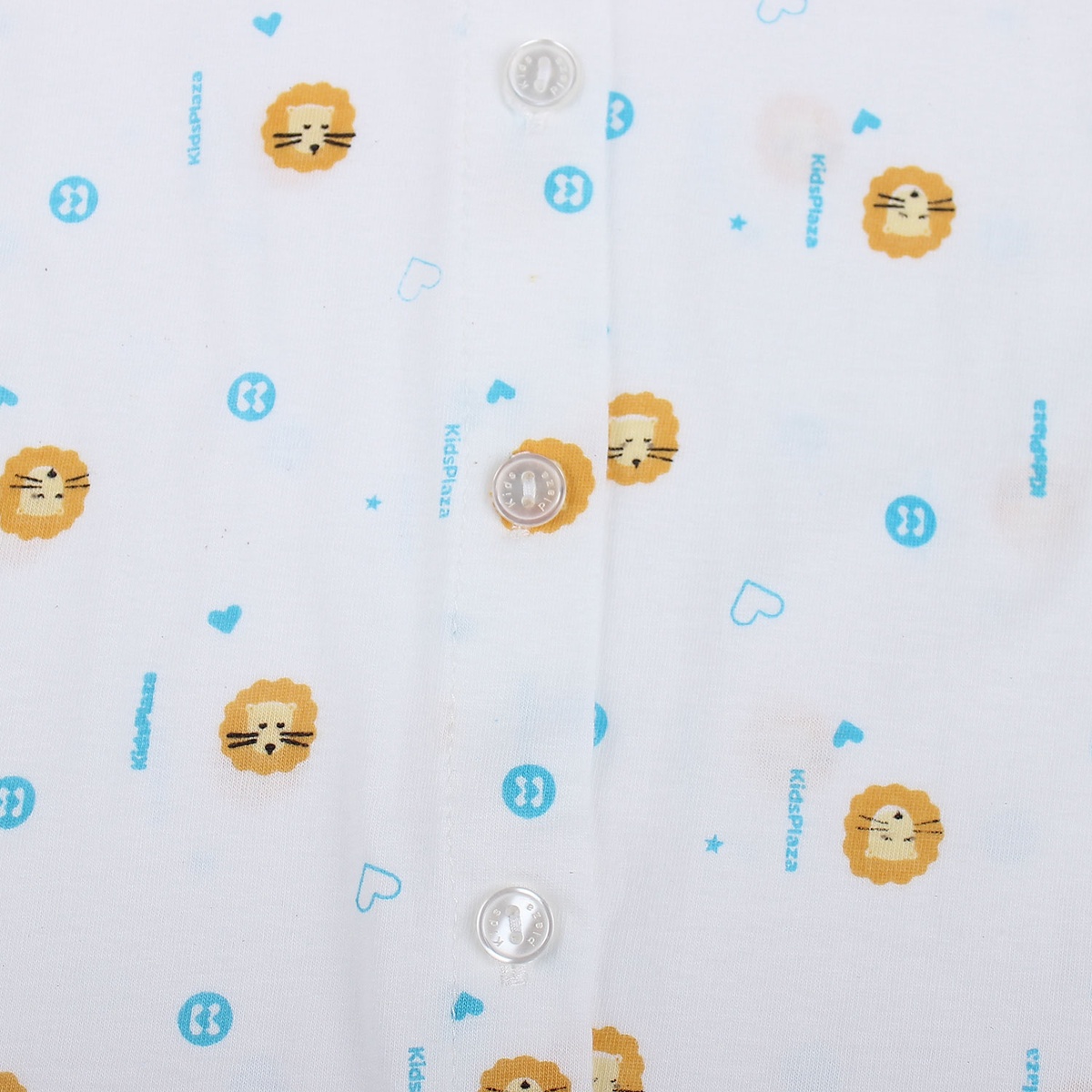 Áo sơ sinh dài tay KidsPlaza in hình sư tử (Trắng Cam) 12-18M - mặt trái