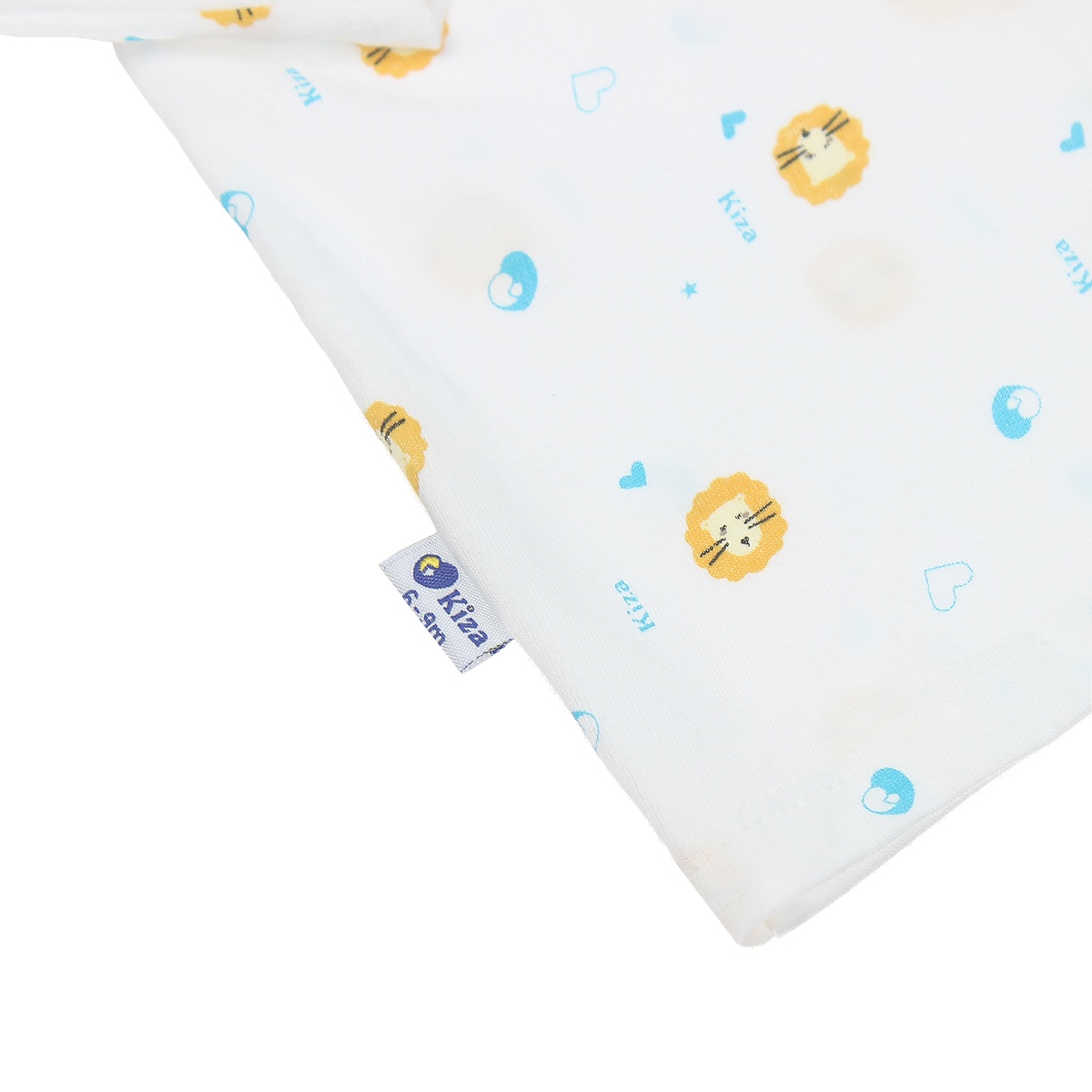 Áo sơ sinh dài tay Kiza in sư tử (Trắng cam) 3-6M - mặt sau