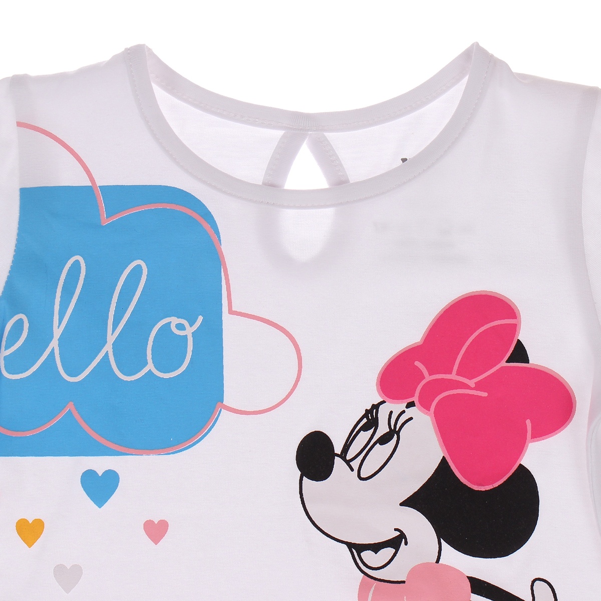 Áo tay dài bé gái in Hello chuột Kiza  - góc nghiêng