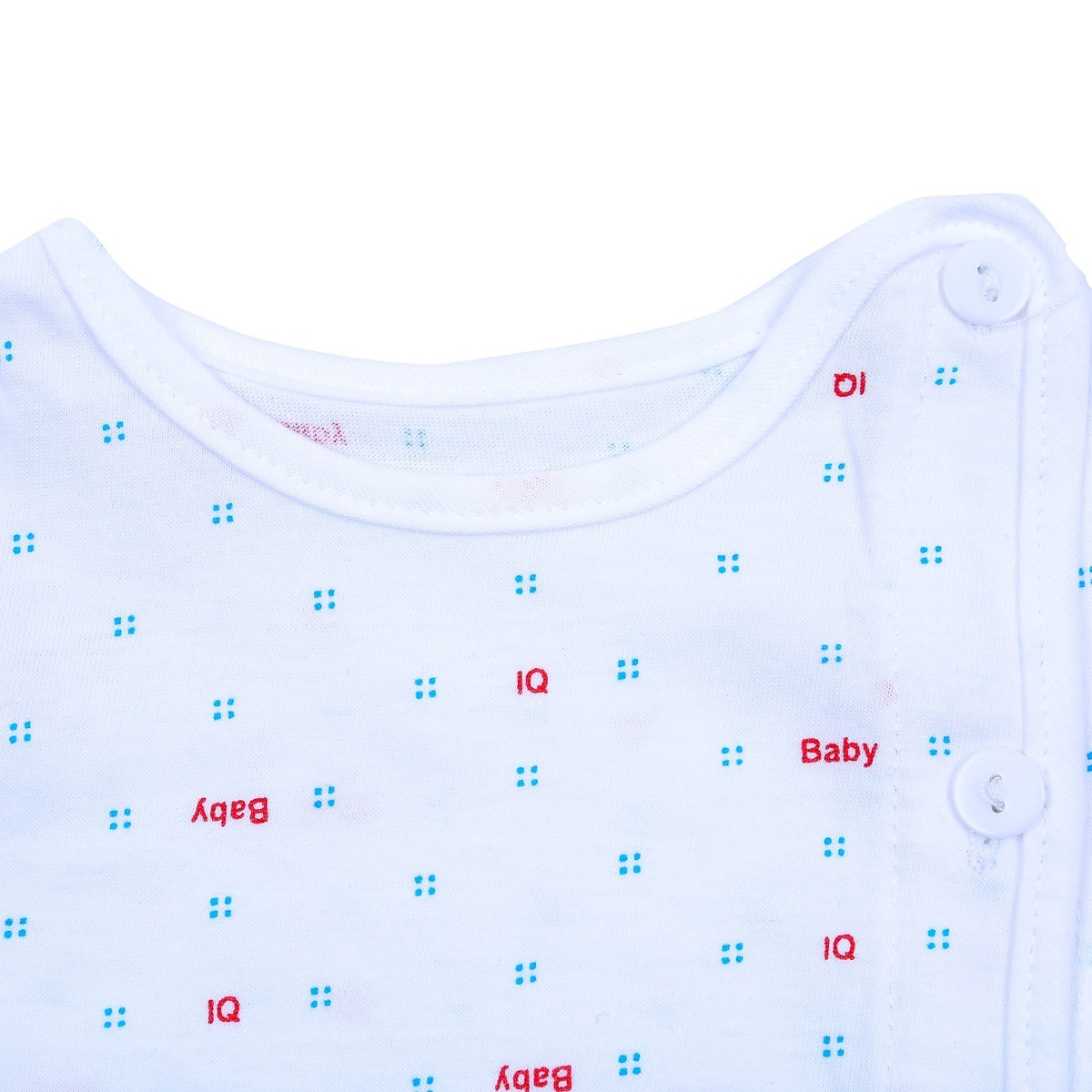 Áo sơ sinh dài tay IQ Baby in chữ đỏ - mặt trái
