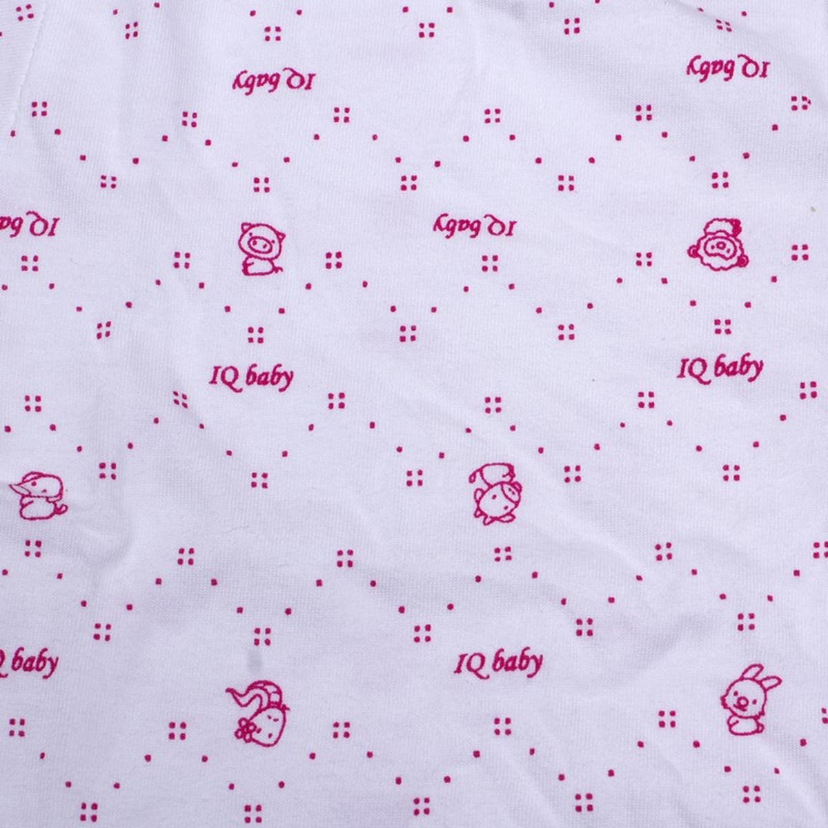 Áo tay dài sơ sinh cài lệch IQ Baby (Trắng Hồng) - mặt sau
