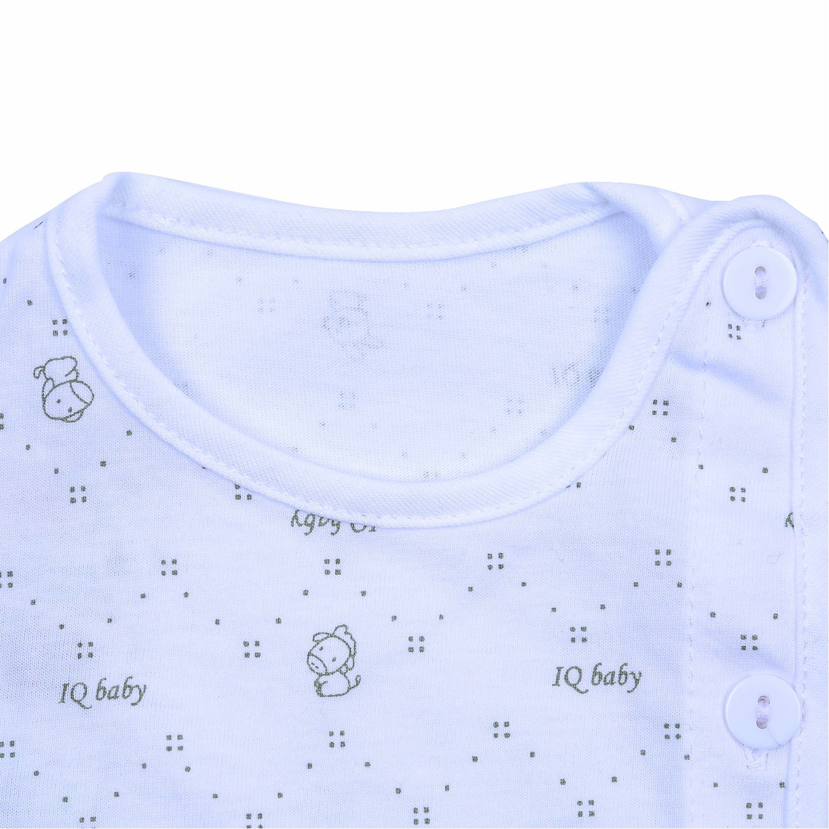 Áo tay dài sơ sinh cài lệch IQBABY - mặt trái