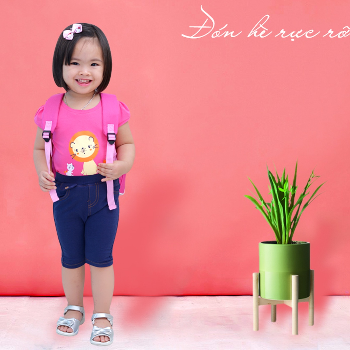Áo tay ngắn Kiza in hình chú sử tử ngộ nghĩnh